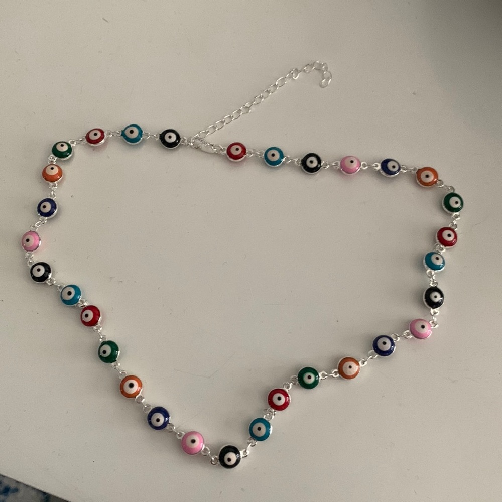 NWOT Multicolored Evil Eye Choker